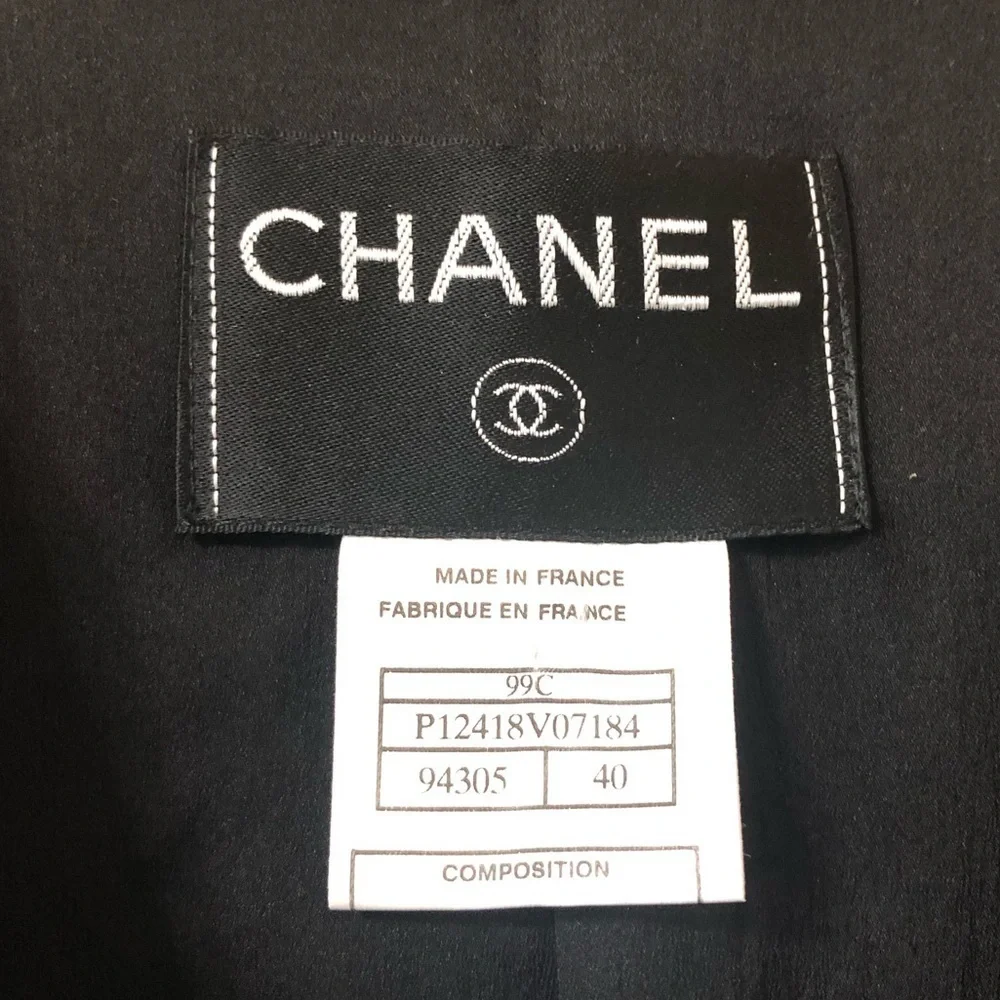 CHANEL Authenticated Womens Wool Silk Black Designer Blazer - Size 40